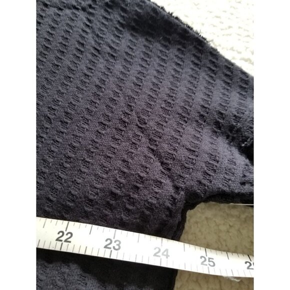 Free People Juicy Long Sleeve Black Waffle Knit Cowl Neck Size XS - Picture 7 of 9